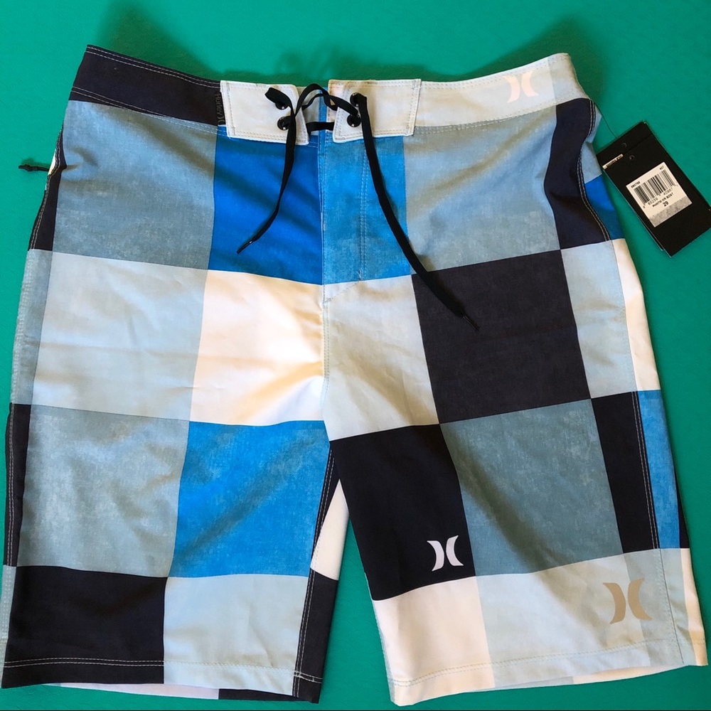 Checkered Hurley Swim Trunks